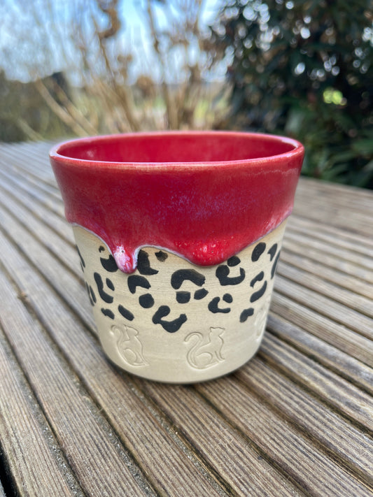 Katzenbecher Leo Rot