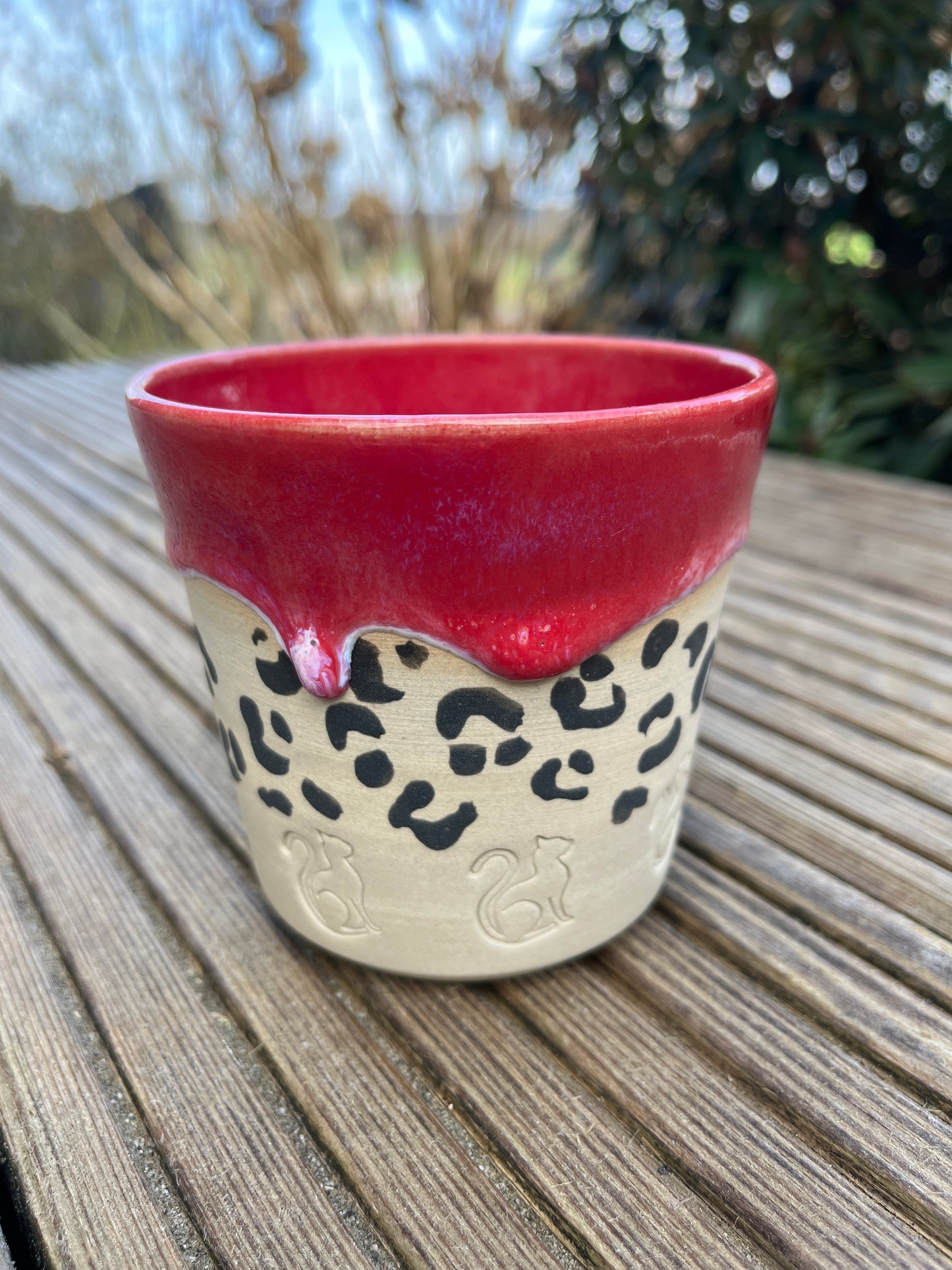 Katzenbecher Leo Rot