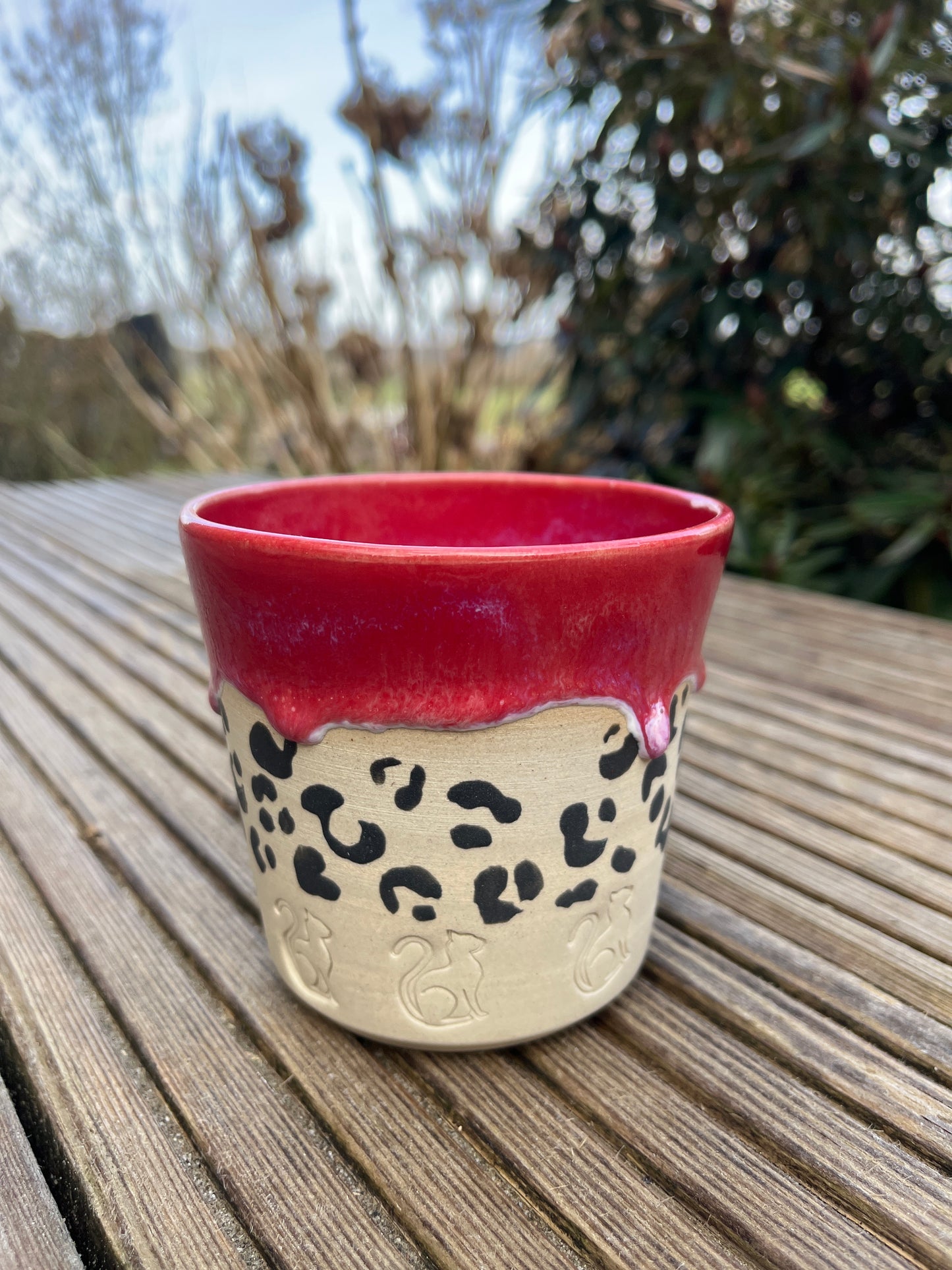 Katzenbecher Leo Rot