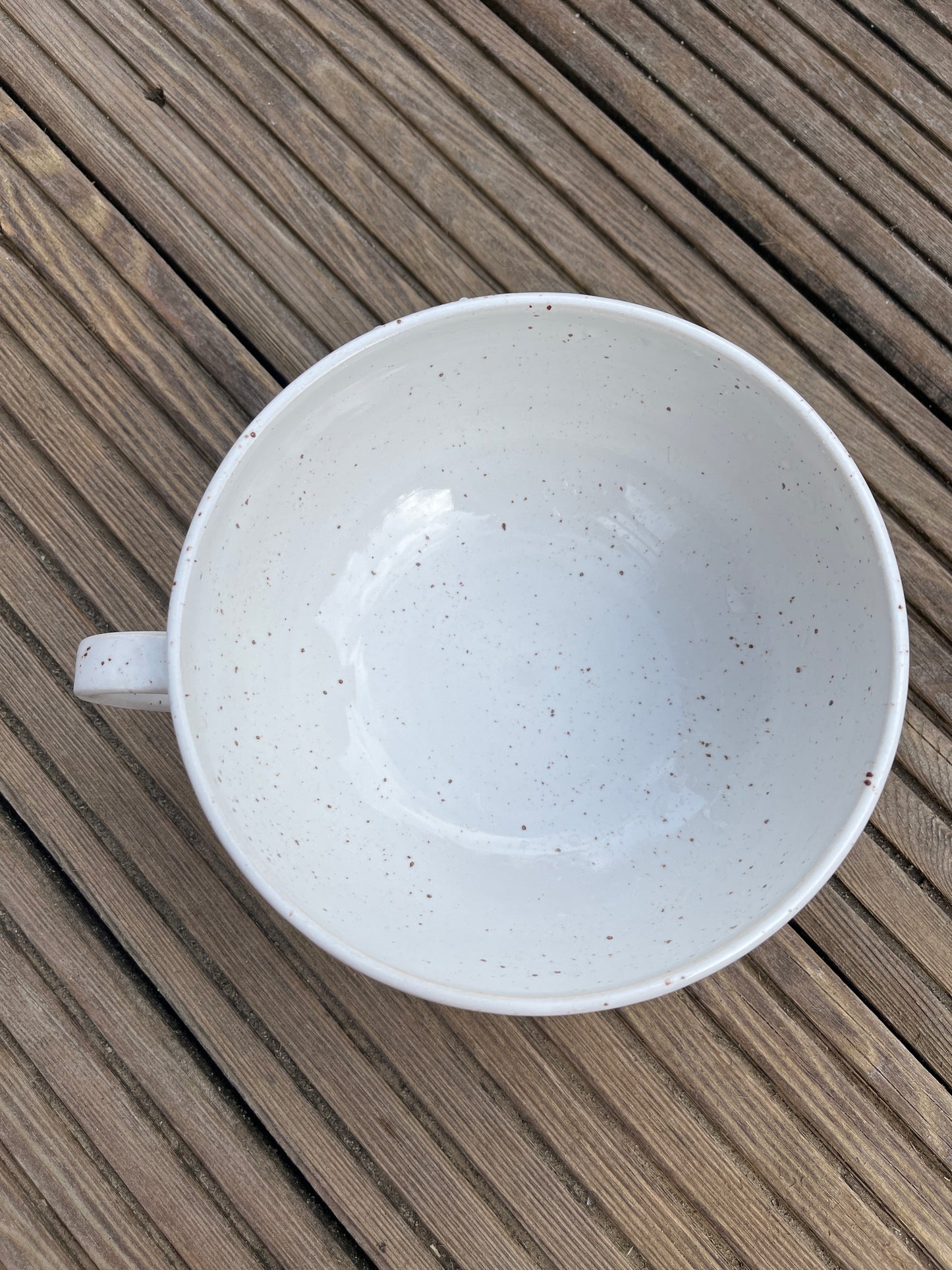 Suppentasse Weiß Sprenkel
